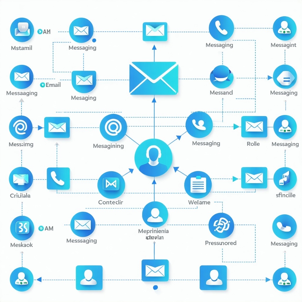 The image illustrates the seamless integration of multiple communication channels showcasing how various methods of interactionsuch as email social media instant messaging and traditional phone callscan work together harmoniously This visual represen